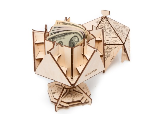 Ewa Drewniane Puzzle 3D Dwudziestościenny Globus