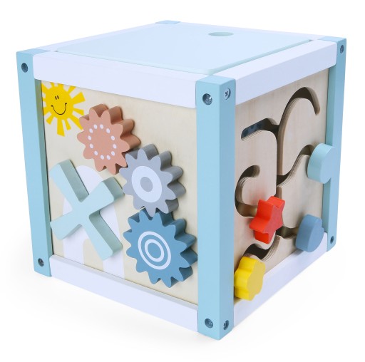 ECOTOYS Drewniana kostka edukacyjna sorter +klocki