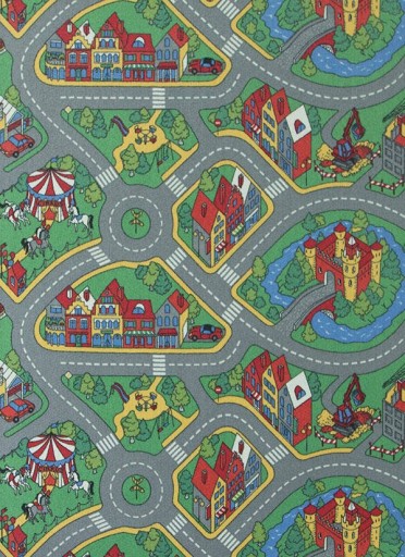 250x300 cm DYWAN O-RALLY DLA DZIECKA MIASTO DROGAULICZKI ULICE PLAC BUDOWY