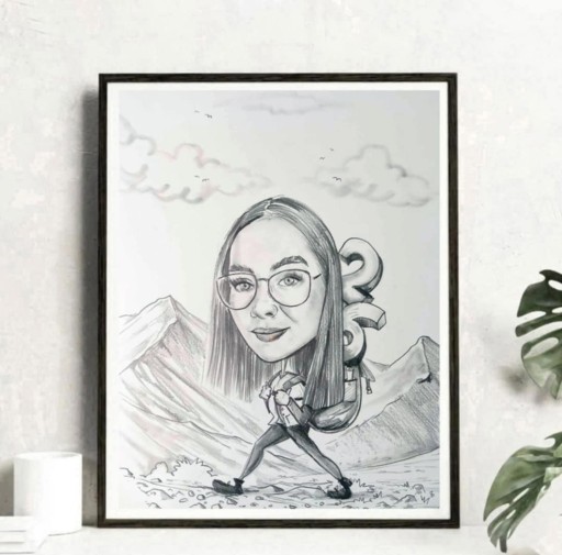 Zdjęcie oferty: KARYKATURA ZE ZDJĘCIA 1 OSOBA A3 RĘCZNIE RYSOWANA