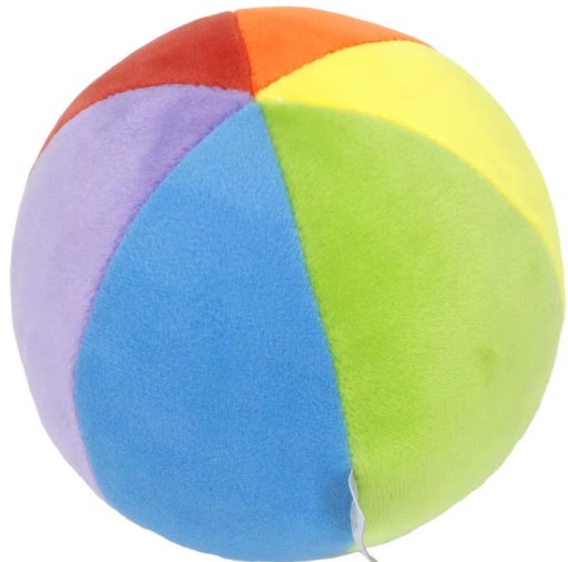 Pluszowa piłka z dzwonkami wielokolorowa sensoryczna zabawka edukacy 15CM