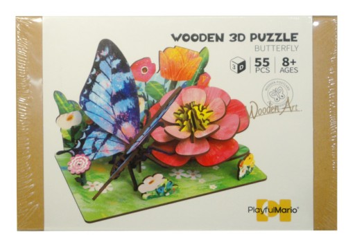 Puzzle Swede 55 elementów Puzzle drewniane DIY scena łąka 3D 55 el