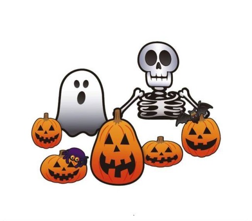 Dekoracja Halloween Dynia Duch Kościotrup 7 elem.