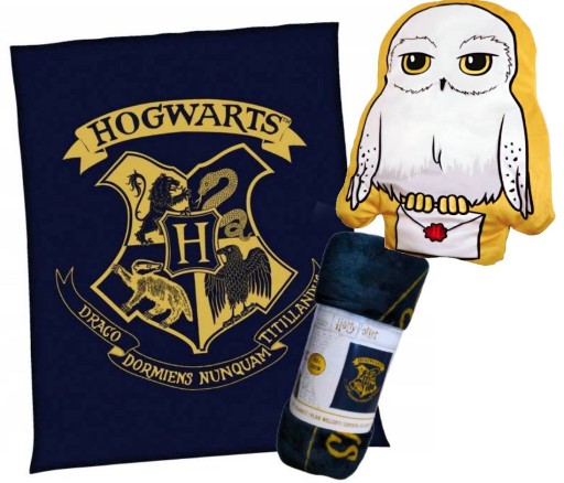 HARRY POTTER MŁODZIEŻOWY KOC POLAROWY 150x200 NARZUTA + PODUSZKA 3D SOWA