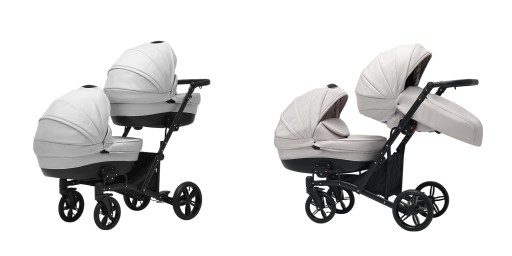 Wózek bliźniaczy EL-CAR Duet Longstar z 2 fotelikami ISOFIX wielokolorowy