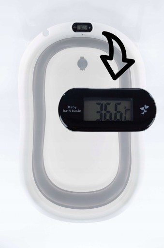 WANIENKA SKŁADANA SILIKONOWA Z TERMOMETREM LCD + PODUSZKA ZAGŁÓWEK WANNA