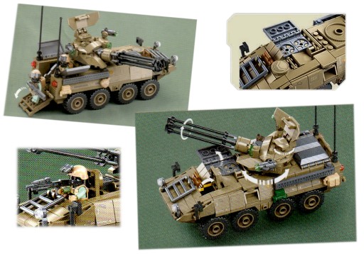 KLOCKI CZOŁG TRANSPORTER PANCERNY ROSOMAK DZIAŁO PRZECIW. STRZELA+3 FIGURKI