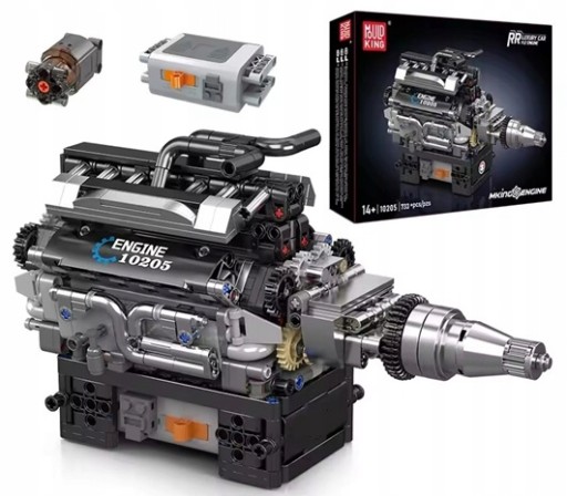 KLOCKI MOULD KING 10205 SILNIK ROLLS-ROYCE V12 ENGINE 733 EL.