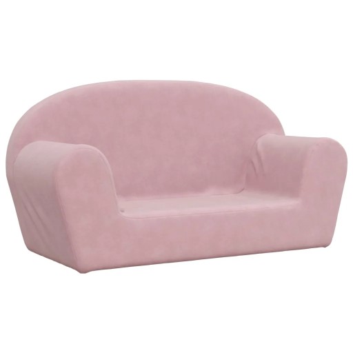 Sofa dziecięca pluszowa różowa, 84x34x45 cm