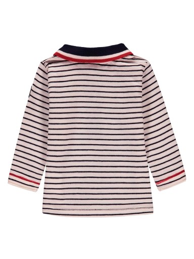 Chłopięca koszulka polo z długim rękawem, biała, Kanz, r. 62