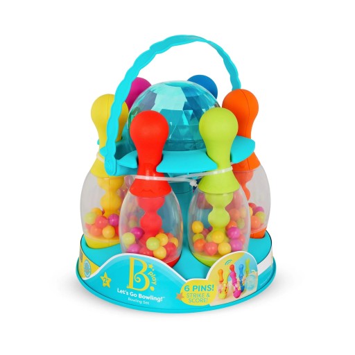Gra w kręgle dla dzieci Let's Go Bowling! 6 kręgli, piłka, 2 lat+ B.Toys