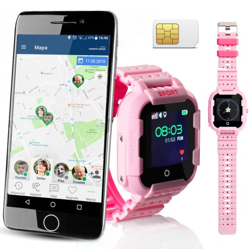 Smartwatch lokalizator GPS CALMEAN różowy