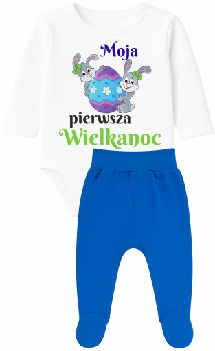 Idruk komplet niemowlęcy 2 szt. elementowy niebieski rozmiar 74