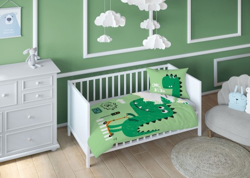 Pościel do łóżeczka bambusowa Dino T-rex 90x120