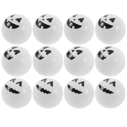 12 SZT. BIAŁE DUCHY - OZDOBY HALLOWEENOWE Z PLASTIKU