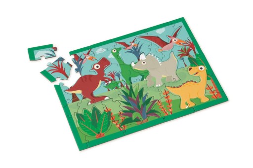 Puzzle 2w1 2D i 3D scenografia Dinozaury Scratch