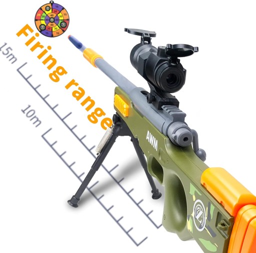 KARABIN ZABAWKOWY SNIPERSKI 40 RZUTEK POCISKI LUNETA DWÓJNÓG 15 M
