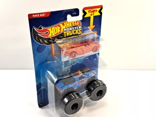 ZESTAW HOT WHEELS MONSTER TRUCKS RACE ACE 2 AUTKA
