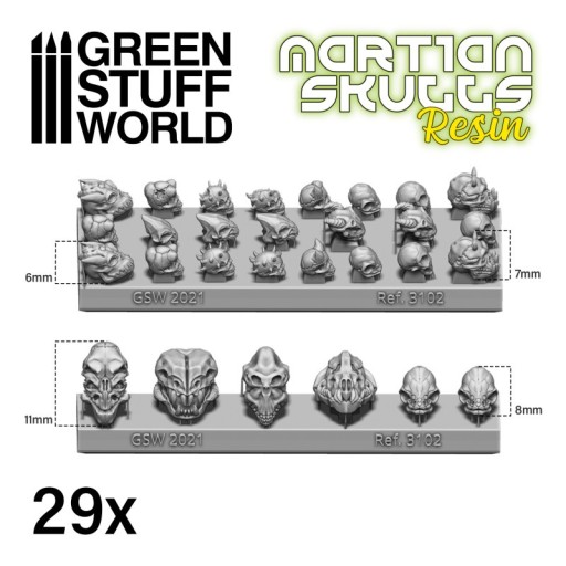 Alien Skulls Resin Set - głowy 29 szt.