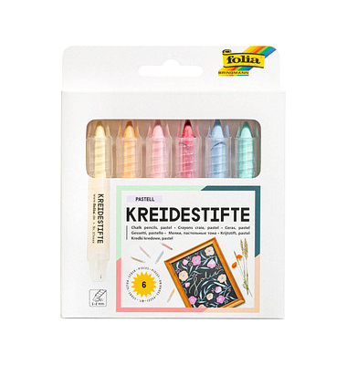 Pisaki kredowe Folia pastelowe 6 sztuk
