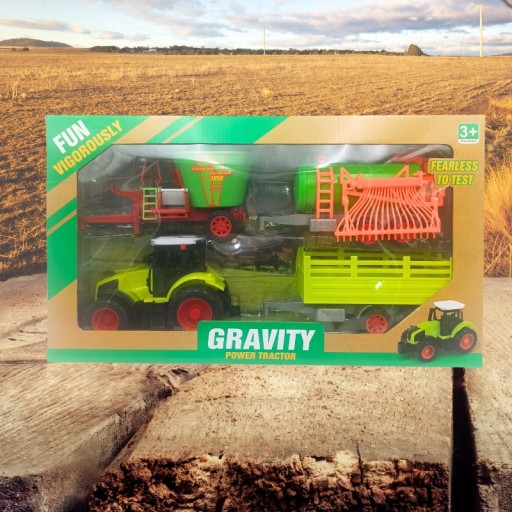Traktor Ciągnik Przyczepa Zestaw Rolniczy 39cm