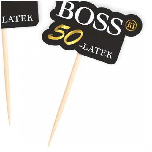 Topper na urodziny BOSSki 50-latek 6 szt.