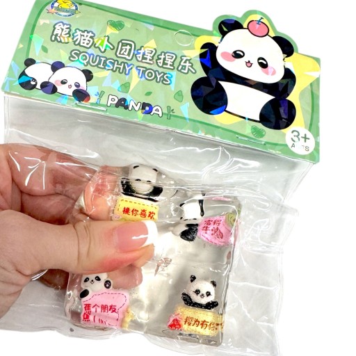GNIOTKI KOSKI SENSORYCZNE z PANDAMI Antystresowe 4 szt. KAWAII JAPAN