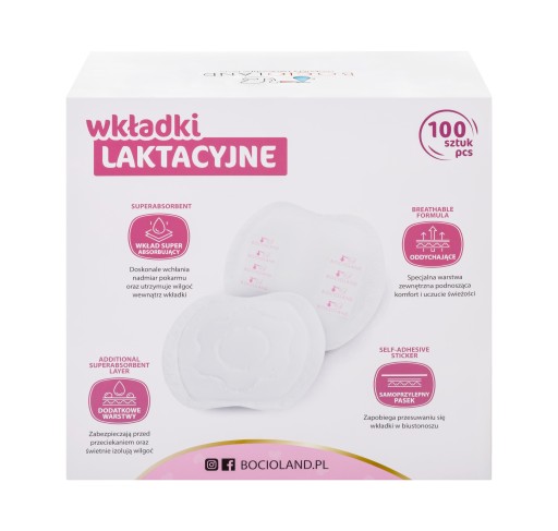 Wkładki jednorazowe Bocioland BOC0156 białe 100 szt.