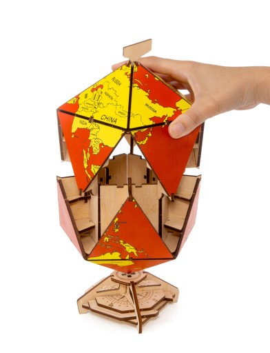Ewa Drewniane Puzzle 3D Dwudziestościenny Globus