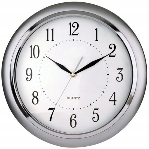 Zegar ścienny analogowy Perfect JQ17 Silver 31,5 cm srebrny