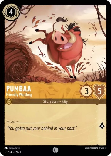 Disney Lorcana 1TFC #017 Common Pumbaa - Friendly Warthog