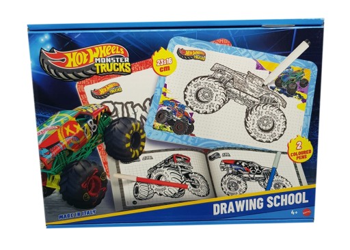 Hot Wheels Szkoła Rysowania Drawing School Monster Trucks Tablice + markery