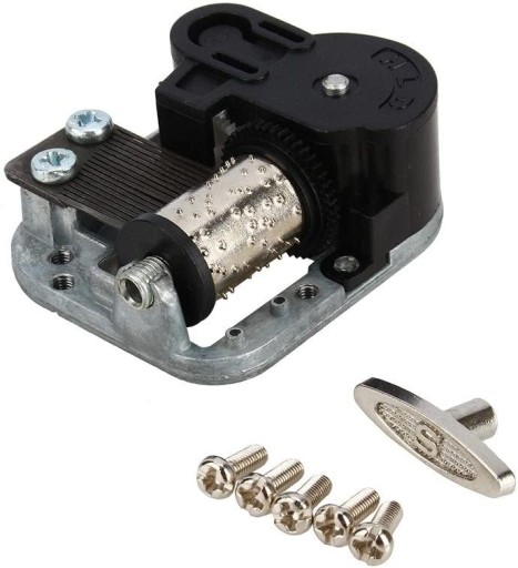Posrebrzane muzyczne mechanizmy czci ze rubami