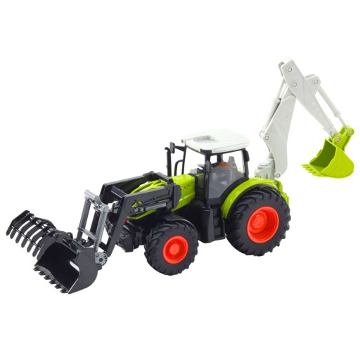TRAKTOR ROLNICZY CIĄGNIK Z ŁYŻKĄ OBROTOWĄ KOPARKA 2W1 ZDALNIE STEROWANY R/C