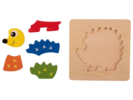 Playtive Zabawna drewniana łamigłówka Puzzle Jeżyk