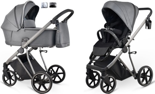IBEBE Next2 wózek dziecięcy 2w1 akcesoria - kolor NE3 gray