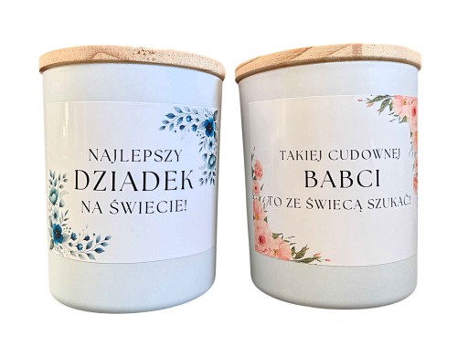 Zdjęcie oferty: Świeca sojowa personalizowana zapachowa MIĘTA 150ml dzień babci dziadka