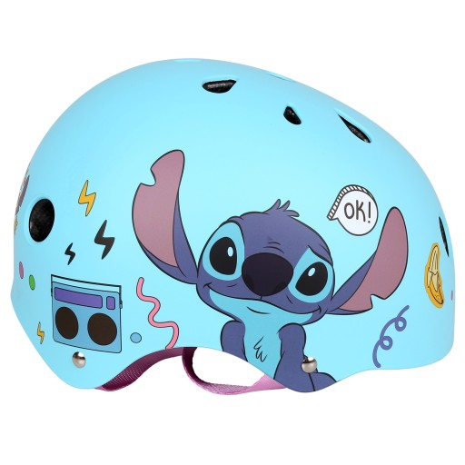 DISNEY Stitch Błękitny kask rowerowy dla dzieci, lekki, regulowany 52-56cm