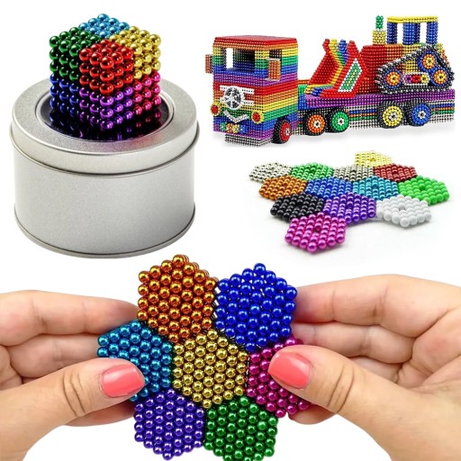 KLOCKI MAGNETYCZNE 3MM KULKI ANTYSTRESOWE SENSORYCZNE 512SZT. KREATYWNE
