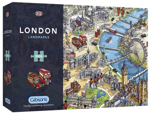 Puzzle układanka 1000 elementów London Landmarks zabytki Londynu