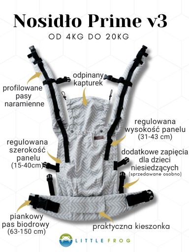Nosidełko dla dzieci Little Frog Prime Dragon Miles - nowa wersja 2025