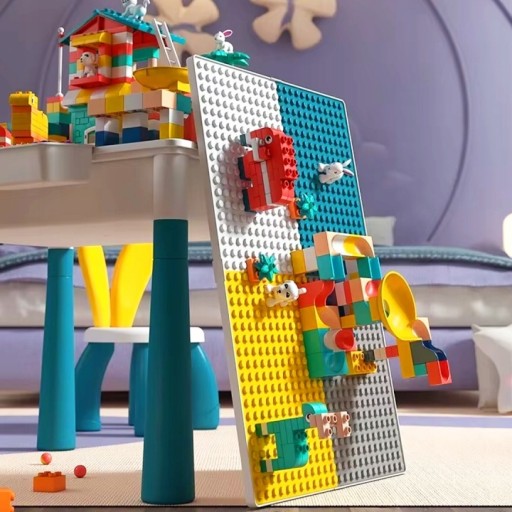 ZESTAW STOLIK BLAT DO KLOCKÓW LEGO WIELOFUNKCYJNY + KRZESŁO + 206 KLOCKÓW