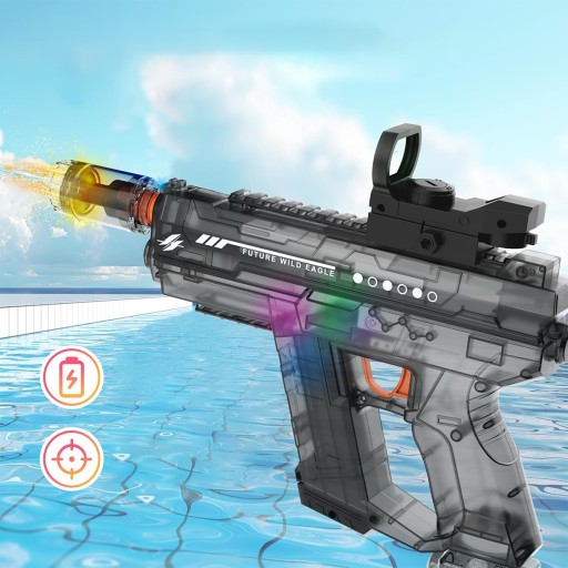 PISTOLET NA WODĘ ELEKTRYCZNY AUTOMATYCZNY ZABAWKA MIOTACZ ŚMIGUS DYNGUS LED