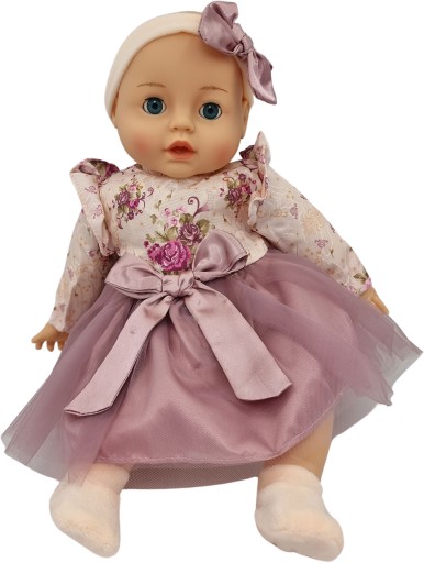 Lalka bobas MarioToys dźwiękowa zamykane oczy 45 cm 3 lata+