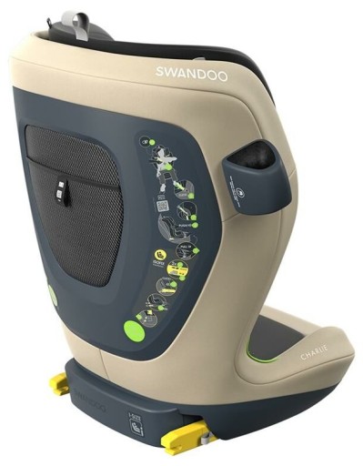 SWANDOO CHARLIE I-SIZE FOTELIK 4*ADAC PRZODEM FWF 100-150CM ISOFIX 3-12LAT