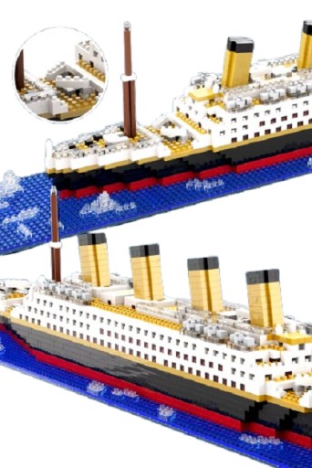 Klocki konstrukcyjne Titanic 1878 el. dla dzieci 9 lat + plastik