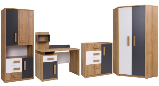 Biurko prostokątny MARMEX Meble 120 x 60 x 120 cm dąb craft złoty
