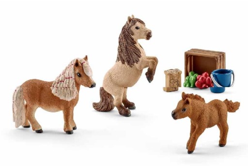 Zestaw Schleich 41432 Rodzina kucyków szetlandzkich Horse Club - 3 koniki