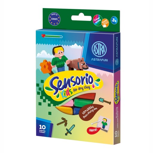Ultralekka MASA PLASTYCZNA piankolina 10 kolorów Pixel Astra SENSORIO