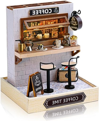 DOMEK DLA LALEK MINIATURA DO ZROBIENIA Z KAWIARENKĄ PREZENT